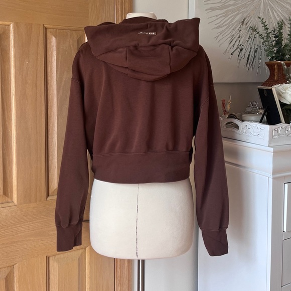 🤍NIKE Air Fleece Cropped Hoodie In Brown , size M - Picture 3 of 11